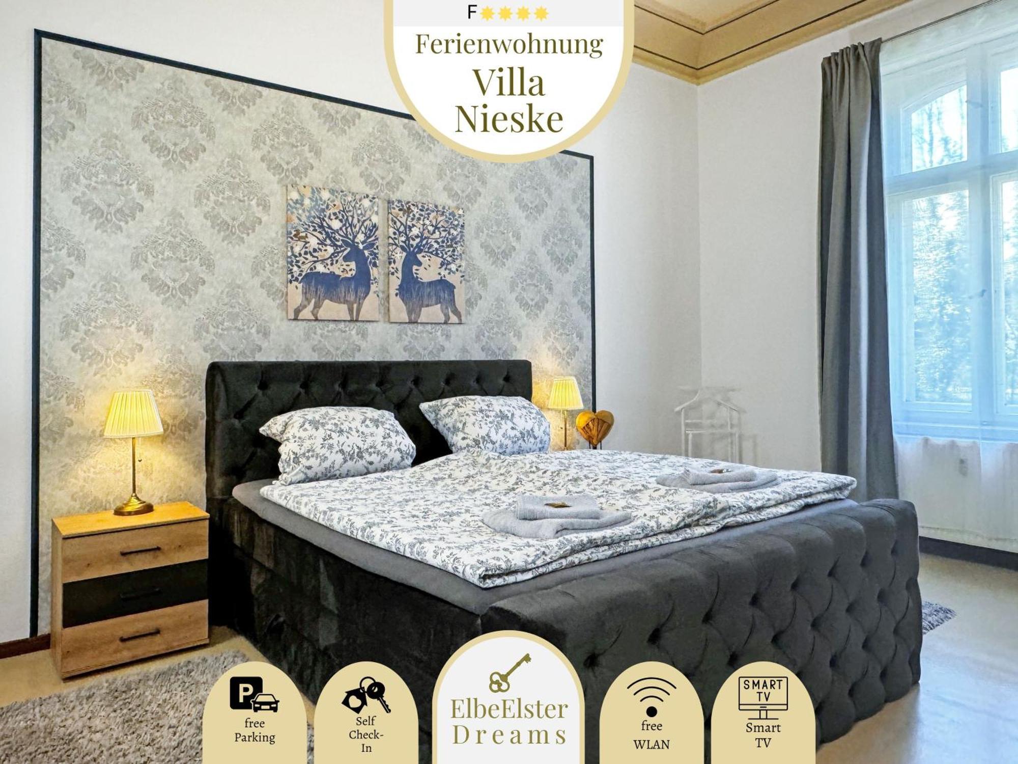 Ferienwohnung Villa Nieske - Jugendstil Denkmal, Free Wlan & Parken, Self Check-In, Smart-Tv Herzberg  외부 사진